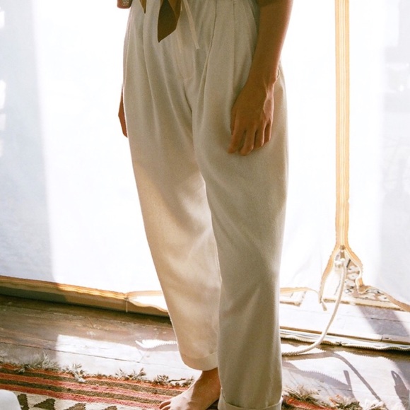 Na Nin Pants - High Waist Raw Silk Trousers